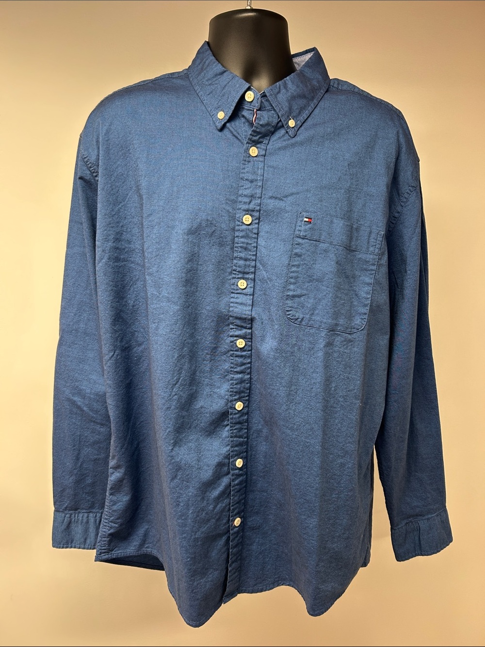 Tommy Hilfiger Navy Blue Long-Sleeve Button-Down Shirt
